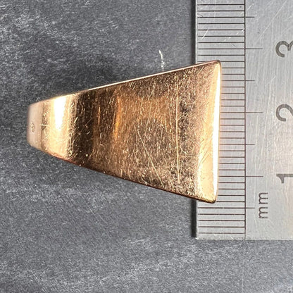 Vintage Retro Marin Paris Emerald Set Gold Tank Ring