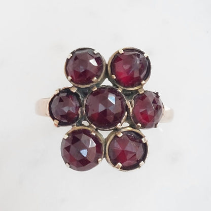 Vintage Rose Cut Garnet Dress Ring