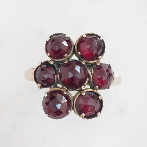 Vintage Rose Cut Garnet Dress Ring