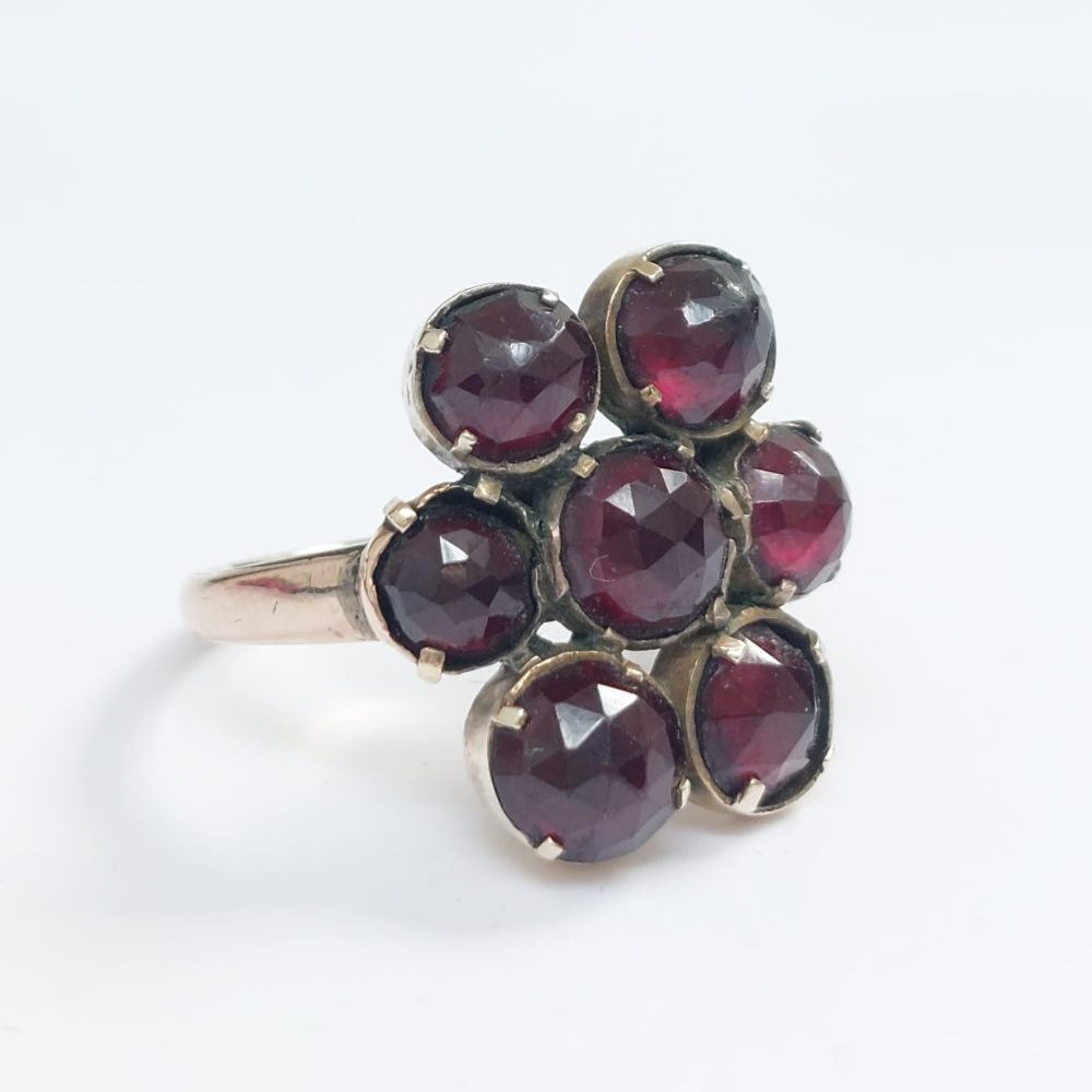 Vintage Rose Cut Garnet Dress Ring
