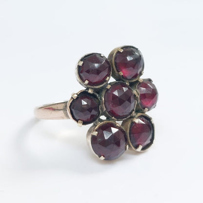 Vintage Rose Cut Garnet Dress Ring