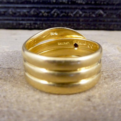 Vintage Ruby and Demantoid Garnet 18ct Gold Ring