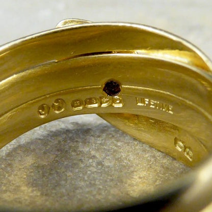 Vintage Ruby and Demantoid Garnet 18ct Gold Ring