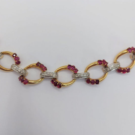 Vintage Ruby and Diamond Chain Necklace