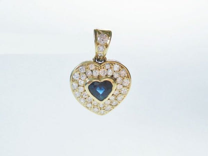 Vintage Sapphire & Diamond Heart Pendant