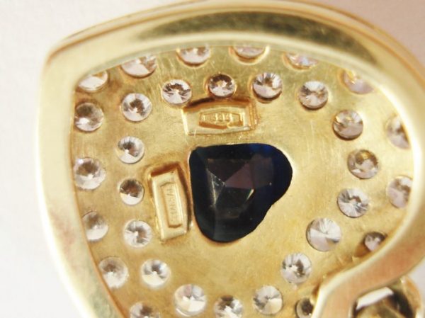 Vintage Sapphire & Diamond Heart Pendant