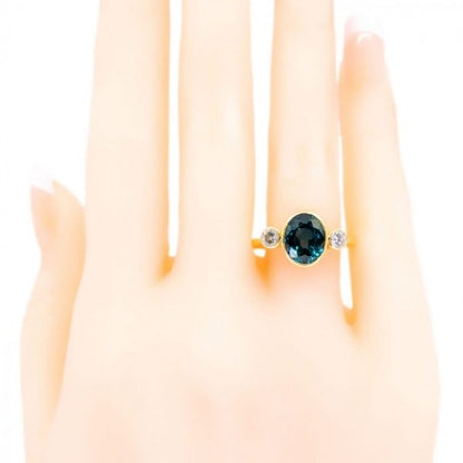 Vintage Sapphire Diamond Three Stone Ring