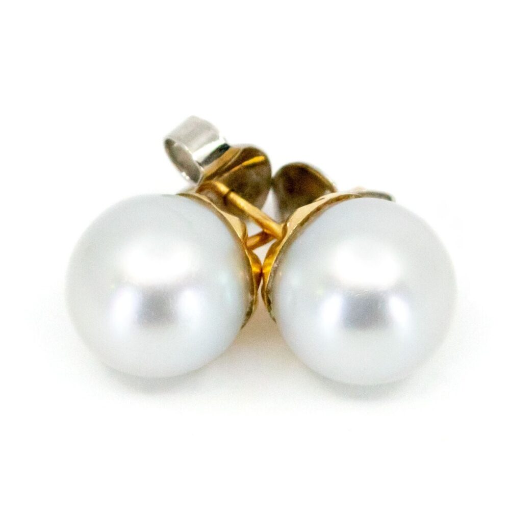 Vintage South Sea Pearl Gold Earrings