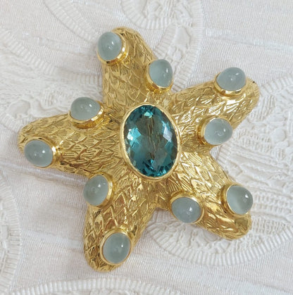 Vintage Starfish Gold Brooch