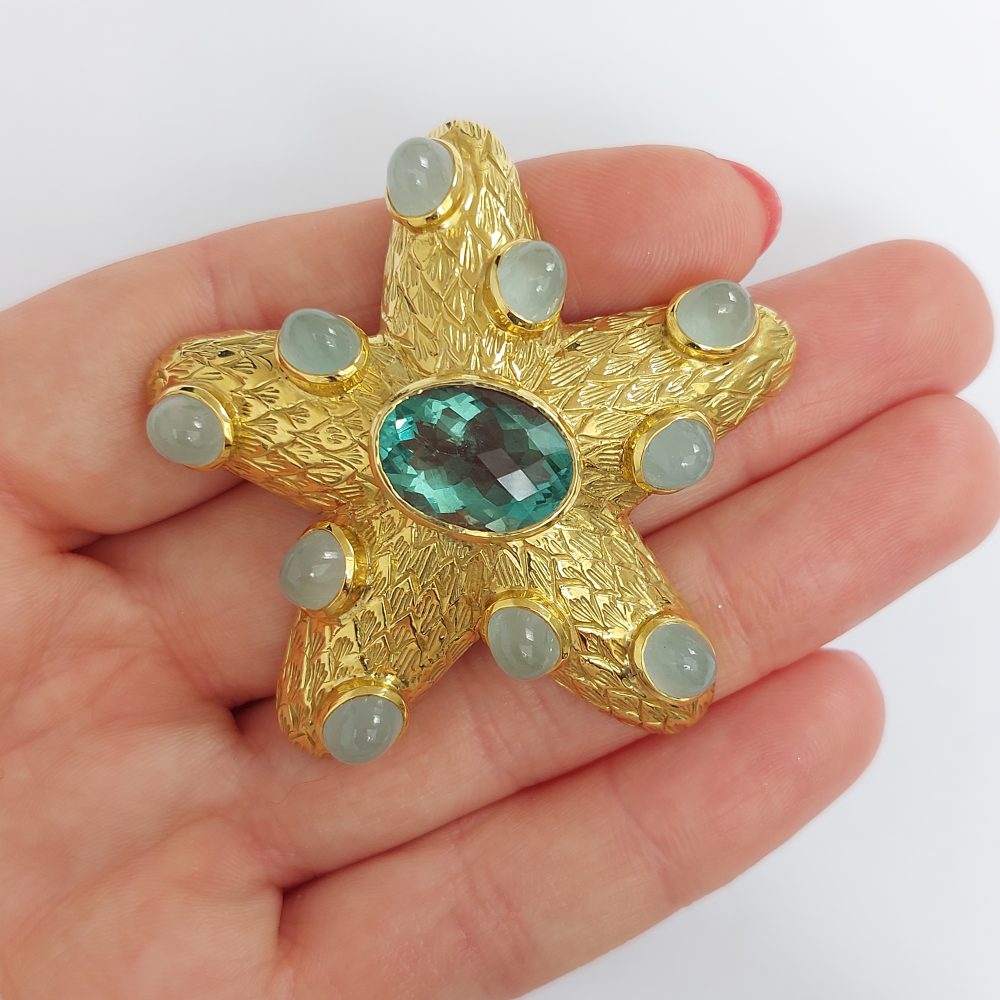 Vintage Starfish Gold Brooch
