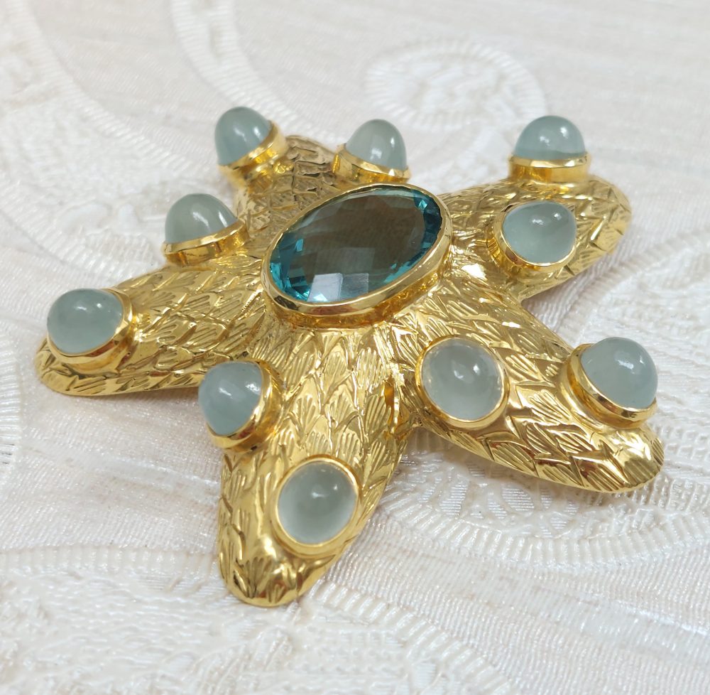 Vintage Starfish Gold Brooch