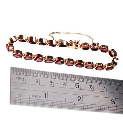 Vintage Style Garnet and Gold Bracelet