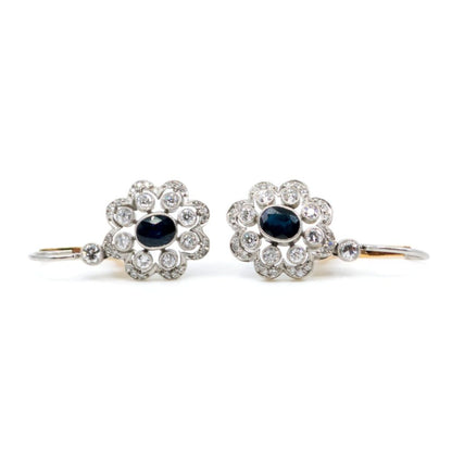 Vintage Style Sapphire and Diamond Earrings