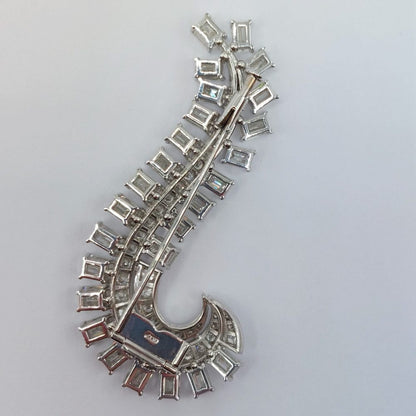 Vintage Stylized 8.50ct Diamond feather Brooch