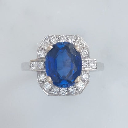 Vintage Tanzanite and Diamond Cluster Ring, 4cts