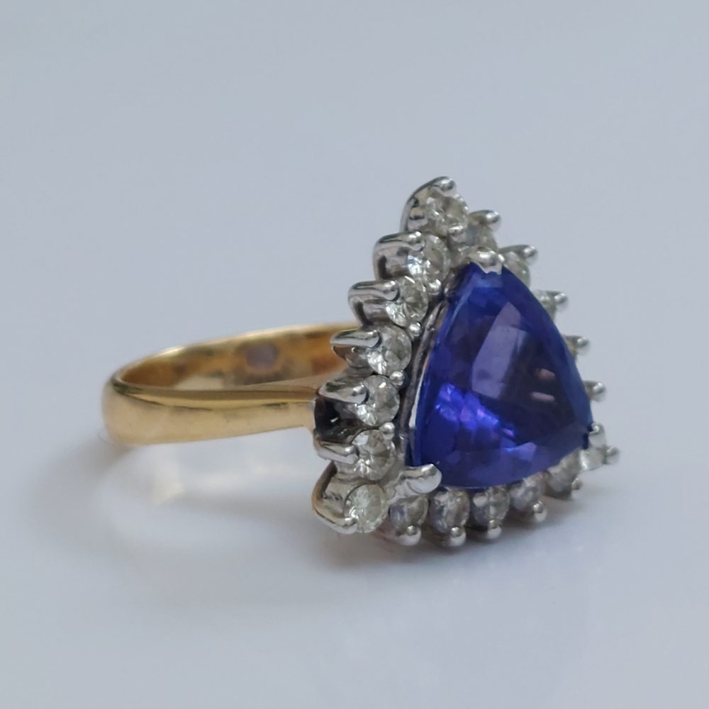 Vintage Tanzanite and Diamond Ring