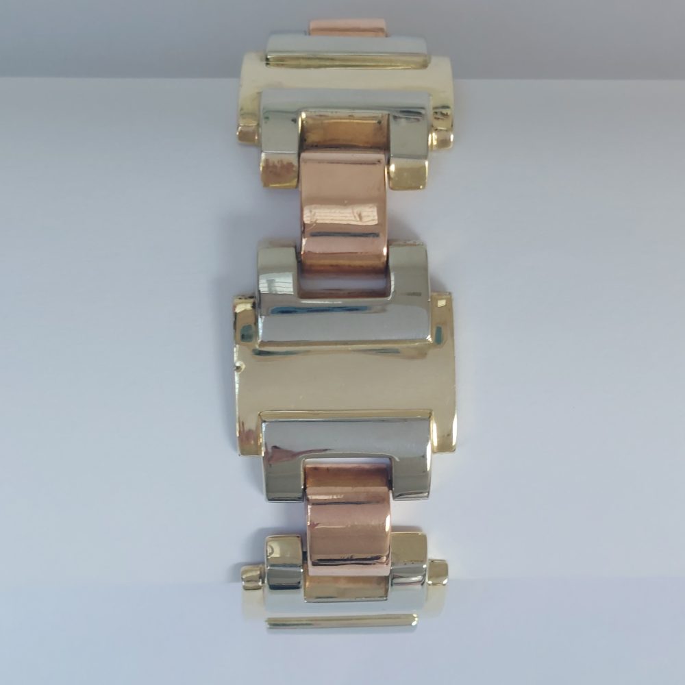 Vintage Three Colour Gold Tank Bracelet