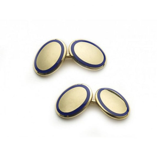 Vintage Tiffany & Co. Gold and Enamel Cufflinks
