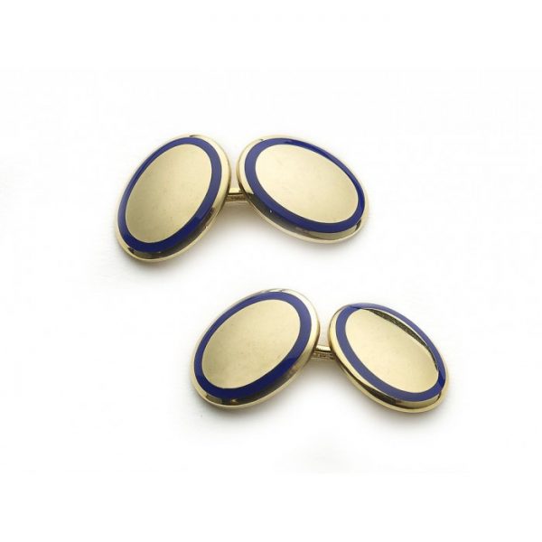 Vintage Tiffany & Co. Gold and Enamel Cufflinks