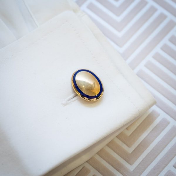 Vintage Tiffany & Co. Gold and Enamel Cufflinks