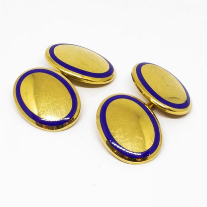 Vintage Tiffany & Co. Gold and Enamel Cufflinks