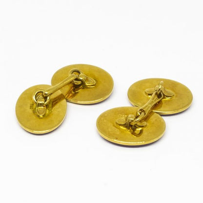 Vintage Tiffany & Co. Gold and Enamel Cufflinks
