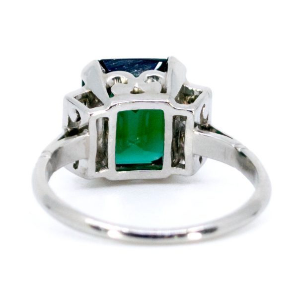 Vintage Tourmaline and Diamond Platinum Ring