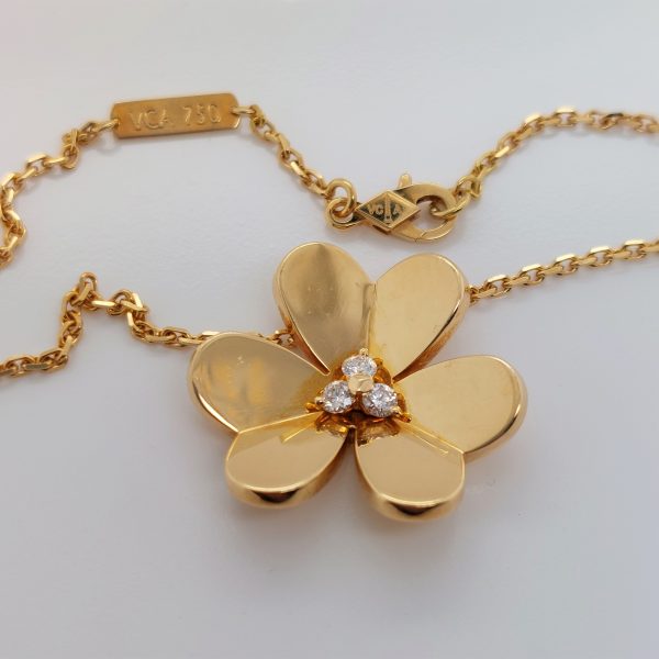 Vintage Van Cleef & Arpels Frivole Diamond Pendant Necklace