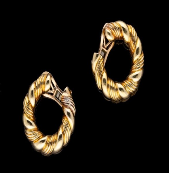 Vintage Van Cleef & Arpels Gold Hoop Earrings