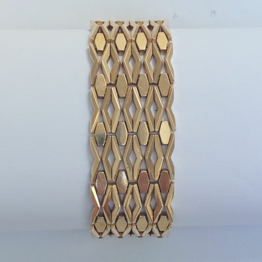 Vintage Wide Gate 18ct Gold Bracelet