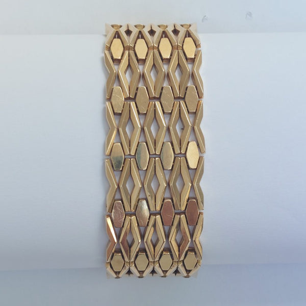 Vintage Wide Gate 18ct Gold Bracelet