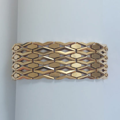 Vintage Wide Gate 18ct Gold Bracelet
