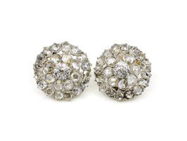Antique rose cut diamond cluster earrings