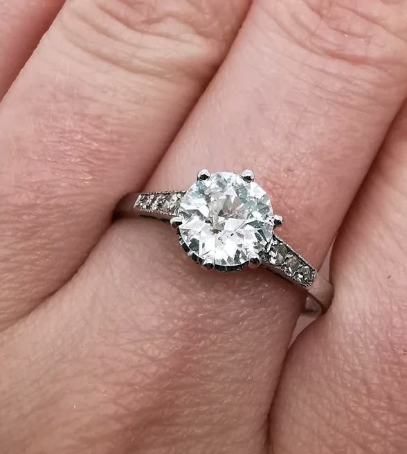 Vintage old cut diamond engagement ring