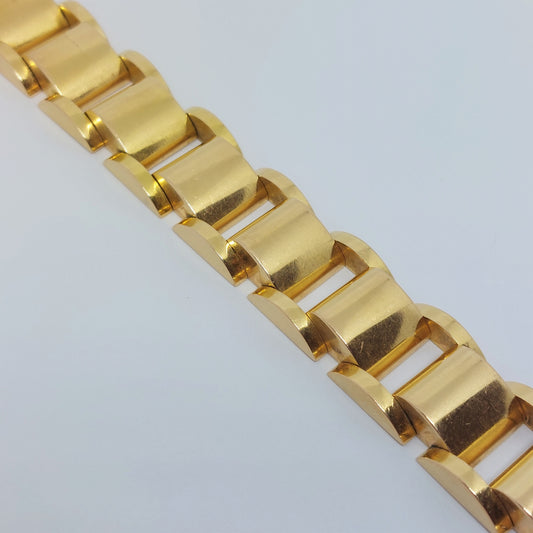 Vintage 1940&#8217;s Retro 18ct Yellow Gold Tank Bracelet