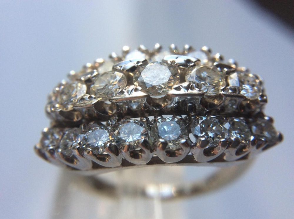 Vintage Three Row Diamond Ring
