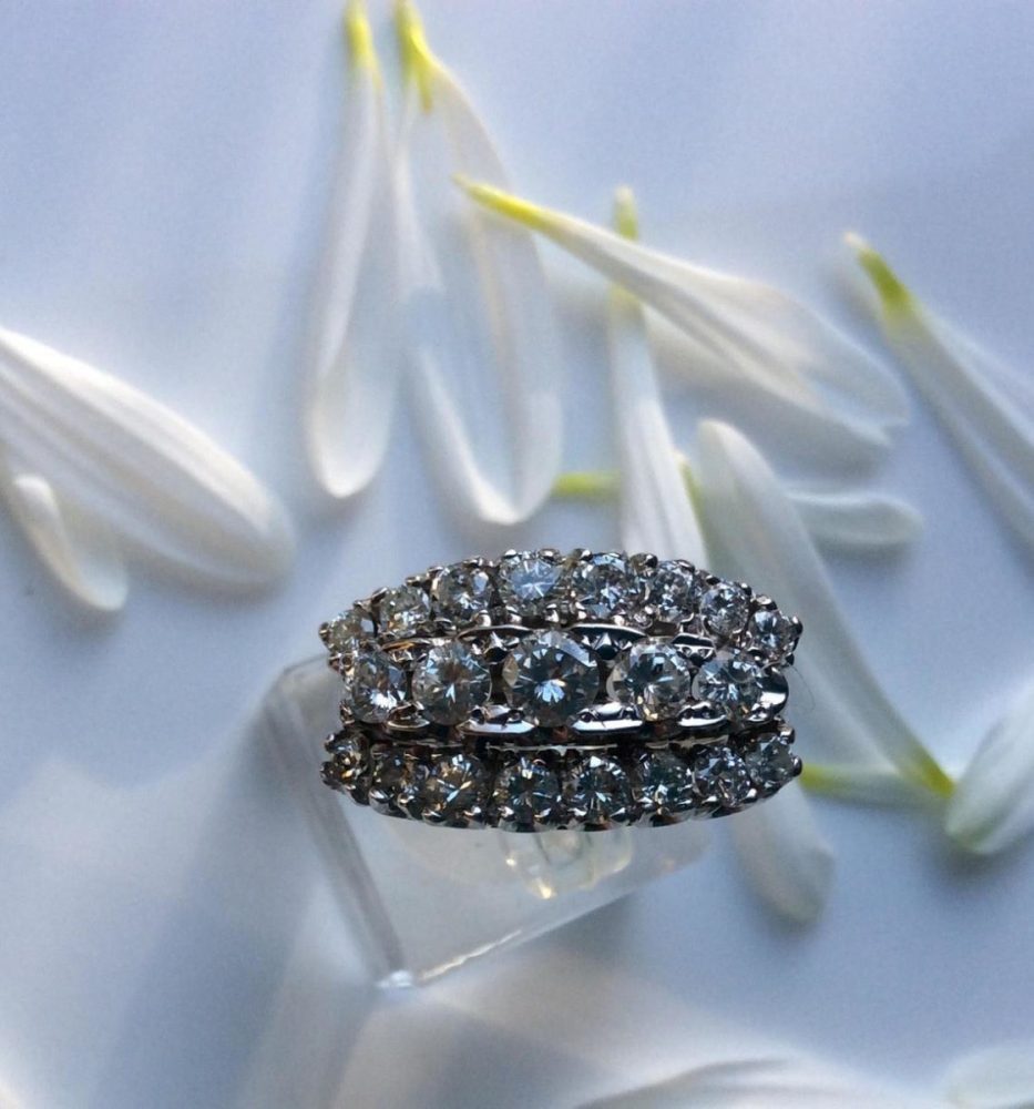 Vintage Three Row Diamond Ring