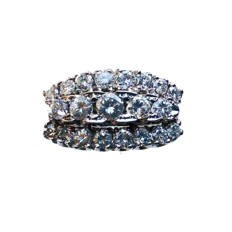 Vintage Three Row Diamond Ring