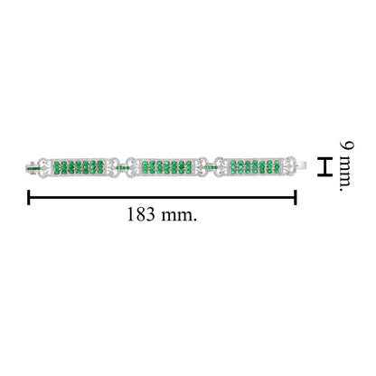 Art Deco Style 12.89ct Emerald and Diamond Bracelet
