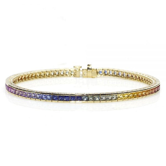 Sapphire and Ruby 'Rainbow' Bracelet
