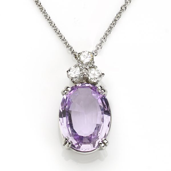 Diamond Topped 5.64ct Pink Topaz Pendant