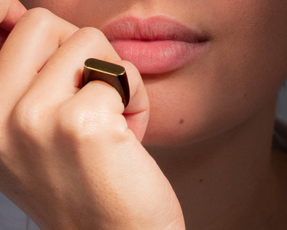 Vintage Pery & Fils 18ct Gold & Wood Ring