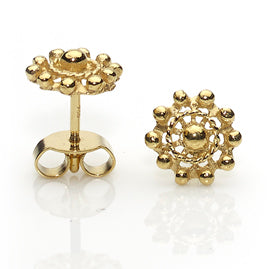 Wirework 18ct Gold Stud Earrings