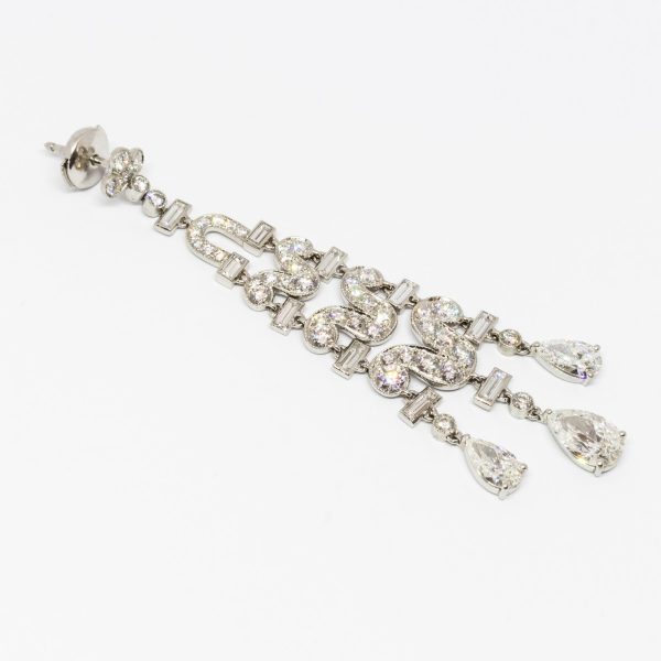 Diamond Drop Earrings, 9 Carats