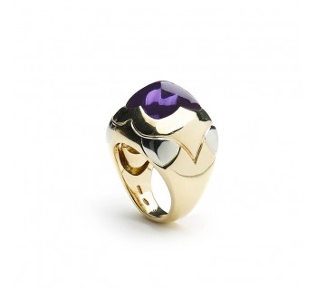 Vintage Bulgari Piramide Amethyst Gold Ring