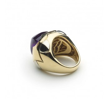 Vintage Bulgari Piramide Amethyst Gold Ring