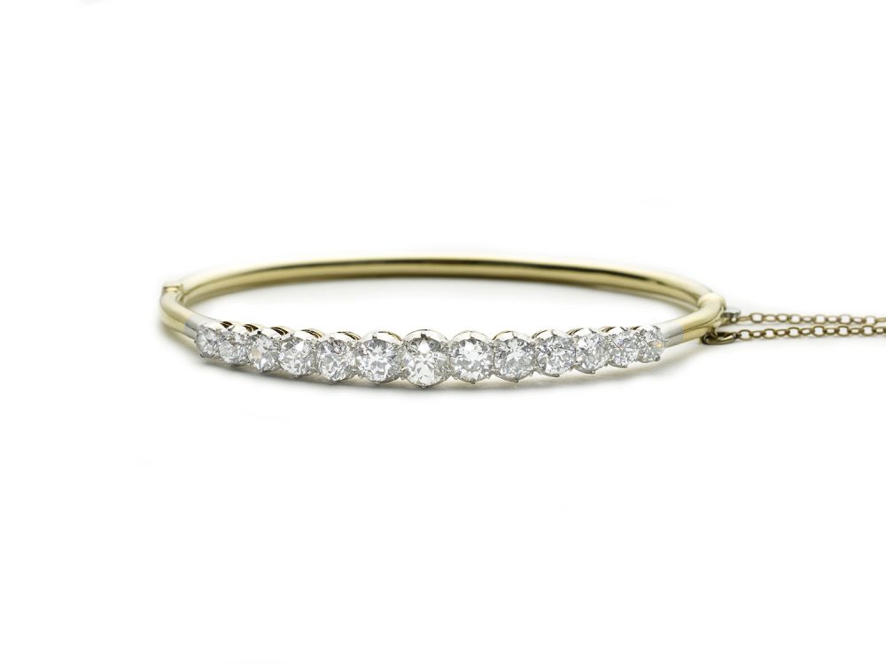 Antique Art Deco Old Cut Diamond Bangle