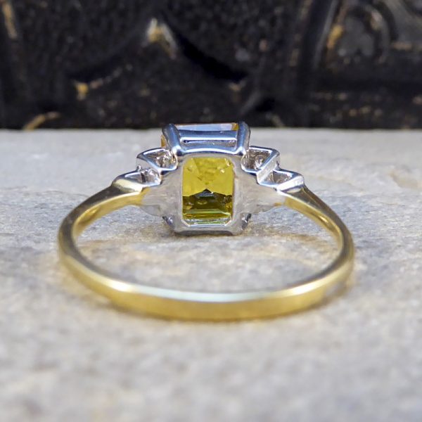 Yellow Sapphire 2.60cts and Diamond Ring
