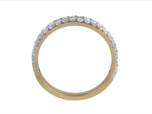 Yellow and White 18ct Gold Diamond Half Eternity Band Ring, 0.79cts