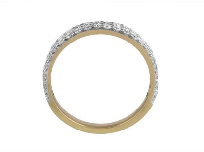 Yellow and White 18ct Gold Diamond Half Eternity Band Ring, 0.79cts